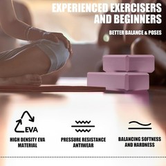 2 Pcs Yoga Blocks, 9″X6″X3″ Foam Blocks Yoga Props For Pilates Stretching And