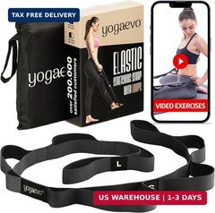YOGA-EVO Elastic Stretching Strap with Loops for Physical Therapy – Stretch & Ac