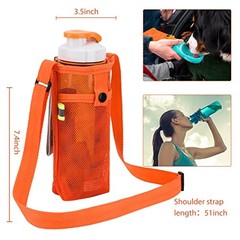 Tainehs Water Bottle Holder Carrier with Adjustable Shoulder – Black/Navy Blue