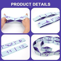 Elastic Yoga Stretching Strap with Loops, Stretch Straps for Physical Therapy…