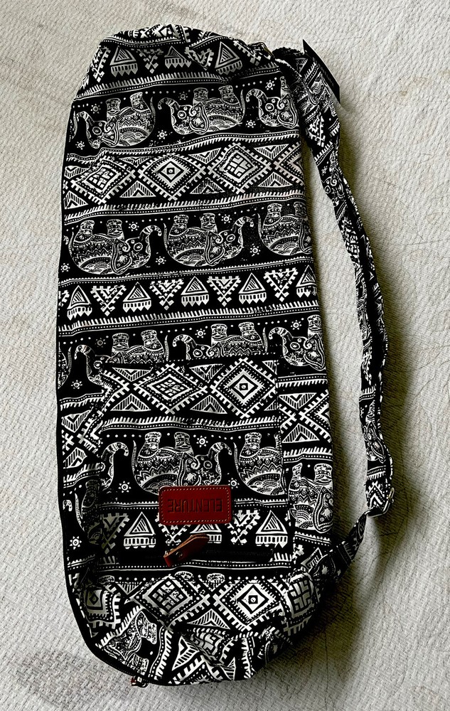 Elenture Yoga mat Bag- Black and White – 26″ x 10″