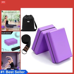 Yoga Blocks 23x15x8cm High Density EVA Foam Set of 2 Purple Black For Alignment