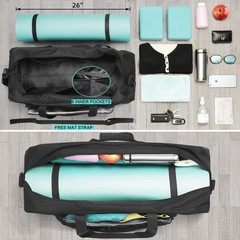 Yoga Mat Bag Carrier with 8-Pocket & Wet Pocket, Vent | Large Yoga Mat Holder…