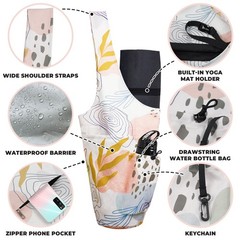 Large Yoga Mat Bag Carrier for Women – Gym & Pilates Tote with Drawstring Wat…