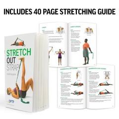 Stretch Out Strap for Flexibility & Mobility – Exercise Book Included, Ideal for