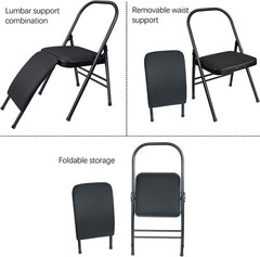 INNOLIFE Yoga Auxiliary Chair with Lumbar Back Support Foldable Balance Training