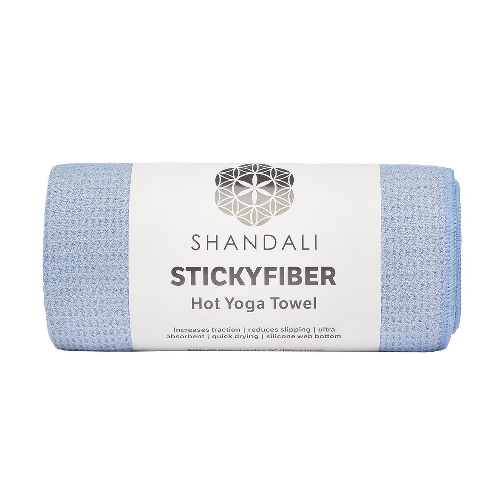 Shandali Stickyfiber Hot Yoga Towel – Silicone Backed 24″ x 72″, Forgetmenot