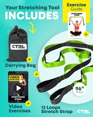 Stretching Strap with Loops Non Elastic Stretch Band for Physical Therapy, Y…
