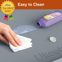 Extra Thick Silicone Mat Waterproof with Raised Edge 34″ X 22″ under Sink Mat