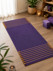 Yoga Mat Thick Non Slip Organic Cotton Exercise Workout Mat Pilates Rug 2×6 FT