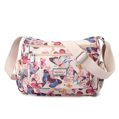 Shoulder Bags for Women Nylon Crossbody Bags Waterproof Colorful Butterfly