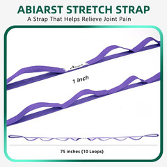 Stretching Strap Yoga Straps for Physical Therapy, 10 Loops Non-Elastic Stretch