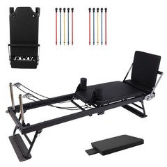 Foldable Pilates Reformer Machine 265lbs Capacity Steel Home Gym Equipment