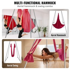 Uimoso Yoga Swing Frame with Hammock Kit, 551 lbs Capacity, Red