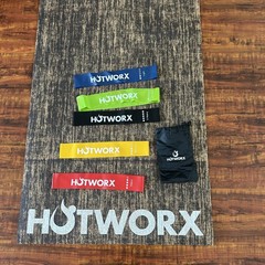 HOTWORX starter Yoga Kit, Duffel Bag, Resistance Bands, Yoga Mat, Flexloop Bands