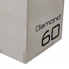 Diamond Plyometric Plyo Box Natural Wood Fitness Pilates Grey