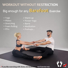 Large Yoga Mat 12’X6’/10’X6’/6’X8′(7Mm), Extra Thick Workout Mats for Home Gym F