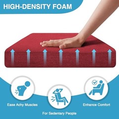 Chair Cushions for Dining Chairs Set of 4, Non Slip Kitchen Chair 4 Pack Red