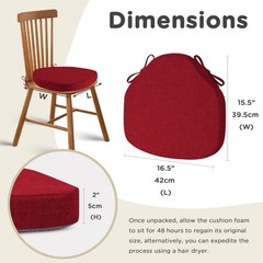 AddGrace Chair Cushions for Dining Chairs Set of 2 Windsor Kitchen Seat Cushi…
