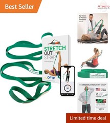 Stretch Out Strap Polyester Flexible Exercise Guide for Physical Therapy Yoga