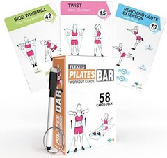Flexies Pilates Bar Workout Cards | 58 Exercise Cards with Postures, Breathin…