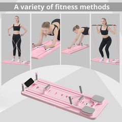 Foldable Pilates Reformer with Resistance Bands & Yoga Stick – Home Pilates Mach