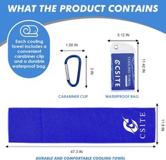 3 Pack Cooling Towels (47″x12″) for Neck 47″ x 12″, Dark Blue/Dark Gray/Black
