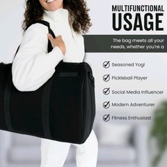 Black Gym Bag with Yoga Mat Holder – Neoprene Yoga Mat Bag Carrier for Gym…