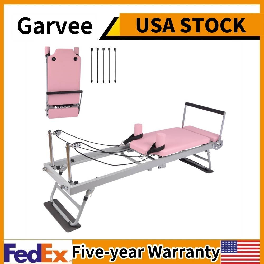 📶77.5″ Pilates Reformer Machine Foldable Pilates Equipment for Home Gym Workout