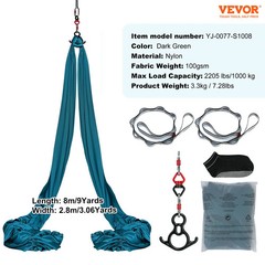 SucceBuy 8.7/11Yards Aerial Yoga Hammock & Swing Yoga Starter Kit Aerial Silk