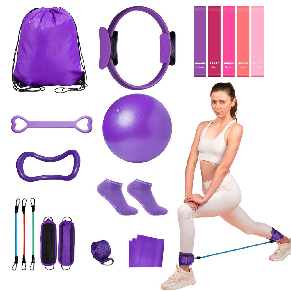 Home Pilates Essentials Kit for Women: 18Pcs Pilates Workout Equipment Set wi…