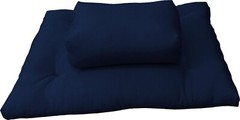 Zafu Zabuton Meditation Yoga Cotton Cushions, Sitting Kneeling Mat Navy Blue
