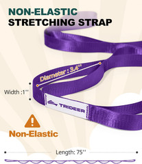 Non-Elastic Stretching Strap with Loops for Physical Therapy & Rehab, Knee Hip L