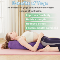 Rectangular Yoga Bolster Pillow, Meditation Pillow for Yin & Restorative Yoga, F