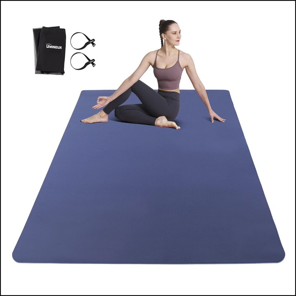 Best Non Slip Yoga Mat 1/4 Inch Thick Extra Large TPE for Home Gym Workout