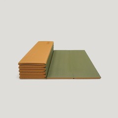 New QMAT 8mm 折疊瑜珈墊 台灣製(附拉鍊袋) Foldable Yoga Mat 180x60x0.8CM + carry bag – 橙/橄欖綠
