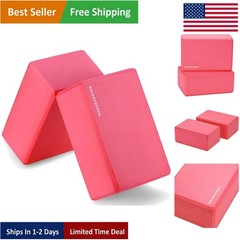 Set of 2 High Density Yoga Blocks – 9″x6″x4″ – Non-Slip Foam for Stability