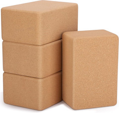 Leitee 4 Pcs Cork Yoga Blocks 9 X 6 X 4 Inch Cork Yoga Brick Non Slip Supportive