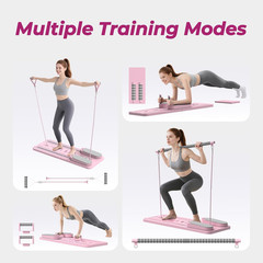 Multifunctional Pilates Board, Pilates Reformer Sets 7-In-1 Foldable Pilates Ref