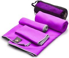 OlimpiaFit Quick Dry Towel – 3 Size Pack of Lightweight Microfiber Travel Tow…