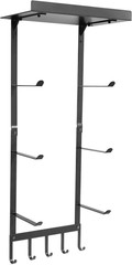 Yoga Mat Holder Wall Mount, Home Gym Storage Rack with Top Floating Shelf, 4-Tie