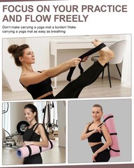 Yoga Mat Carrier, Premium Yoga Strap for Carrying Yoga Mats with Adjustable Hook