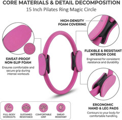 12 Pack Pilates Accessories for Women, 15 Inch Pilates Ring Magic Circle for Hom