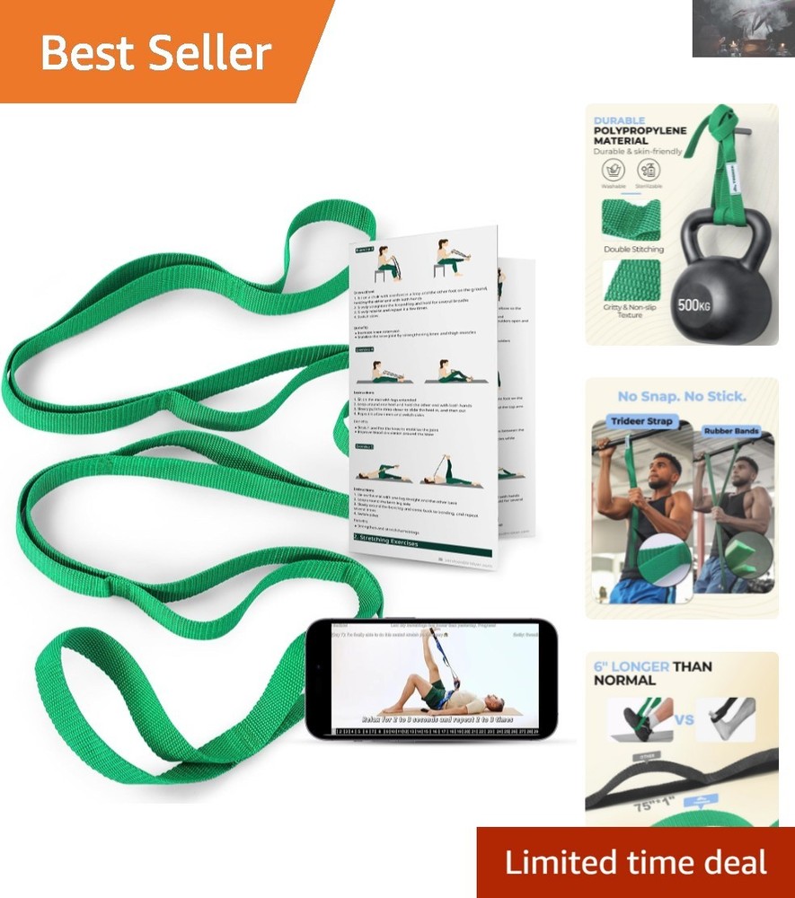 Versatile Stretching Strap for Yoga & Pilates – 10 Loop Design for Flexibility