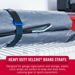 VELCRO Brand 30 Inch Elastic Straps 4 Pack, Use as Yoga Mat Straps, Fasten Outdo