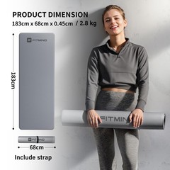 Professional PU Rubber Yoga Mat, Double-Sided Non Slip Sweat Resistant Exerci…