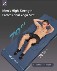 Extra Wide Long Yoga Mat 79″x39″ Non-Slip TPE Thick Fitness Pilates Mat for Tall
