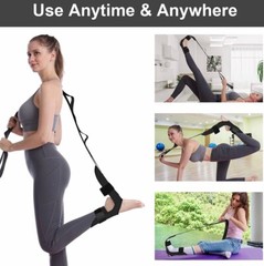 Yoga Straps for Stretching with Loops, Leg Stretching Strap Non-Elastic Stretch
