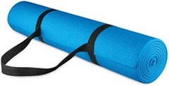Exercise Yoga Mat 1/4-Inch Thick w/Carry Strap Gym Pilates Meditation Fitness