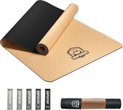 Large Cork Yoga Mat – 72″X36″ Wide Non-Slip for Home Workout, Yoga, Pilates & St